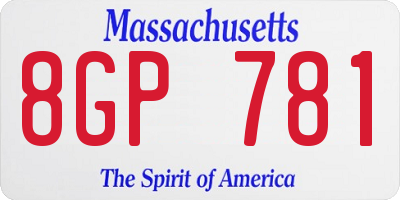 MA license plate 8GP781