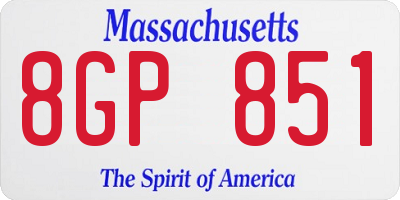 MA license plate 8GP851