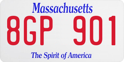 MA license plate 8GP901