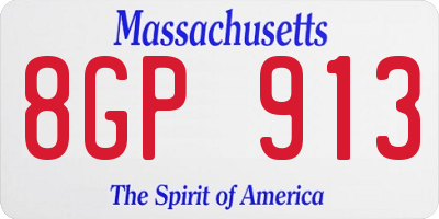 MA license plate 8GP913
