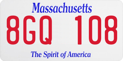MA license plate 8GQ108