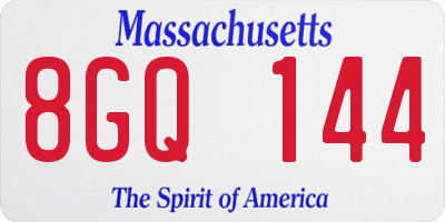 MA license plate 8GQ144