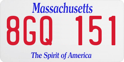 MA license plate 8GQ151