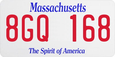 MA license plate 8GQ168