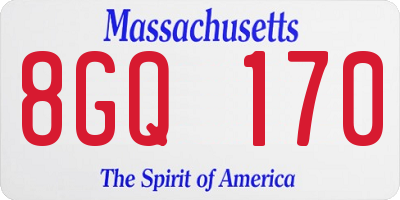 MA license plate 8GQ170