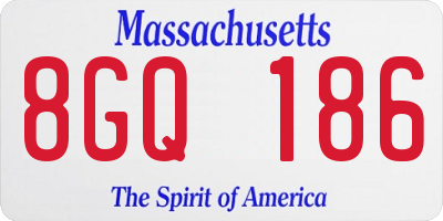 MA license plate 8GQ186