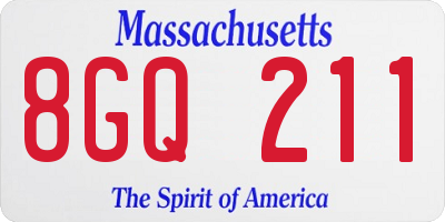 MA license plate 8GQ211