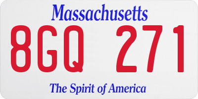 MA license plate 8GQ271