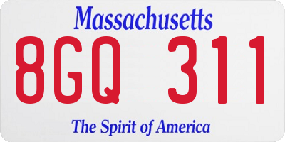 MA license plate 8GQ311