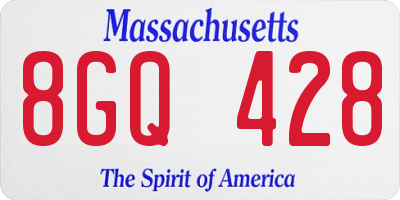 MA license plate 8GQ428