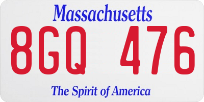 MA license plate 8GQ476