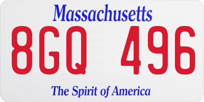 MA license plate 8GQ496