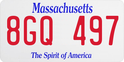 MA license plate 8GQ497