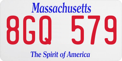 MA license plate 8GQ579
