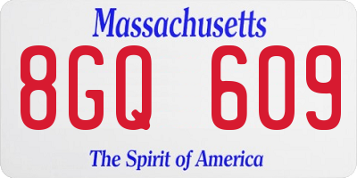 MA license plate 8GQ609