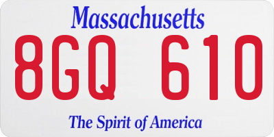 MA license plate 8GQ610