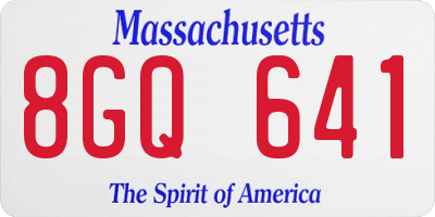 MA license plate 8GQ641