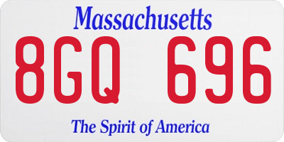 MA license plate 8GQ696