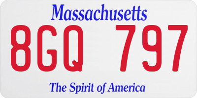 MA license plate 8GQ797