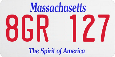 MA license plate 8GR127