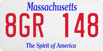 MA license plate 8GR148