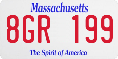 MA license plate 8GR199