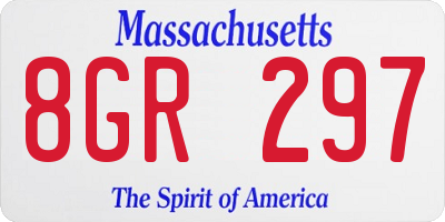 MA license plate 8GR297
