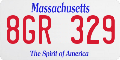 MA license plate 8GR329
