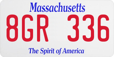 MA license plate 8GR336