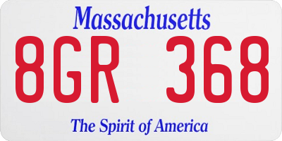 MA license plate 8GR368