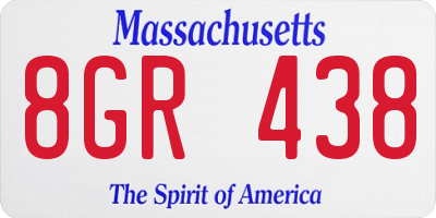 MA license plate 8GR438