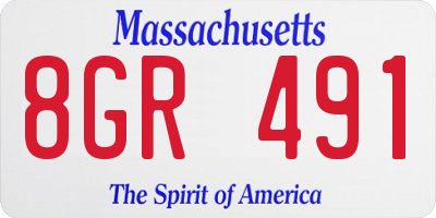MA license plate 8GR491