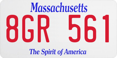 MA license plate 8GR561