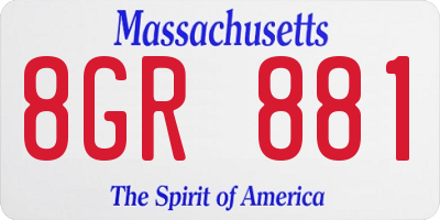 MA license plate 8GR881
