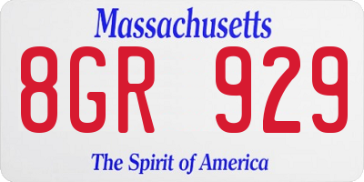 MA license plate 8GR929