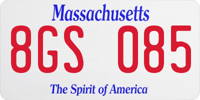 MA license plate 8GS085