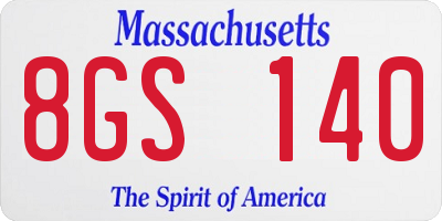 MA license plate 8GS140