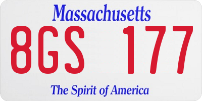 MA license plate 8GS177