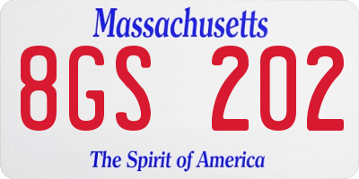 MA license plate 8GS202
