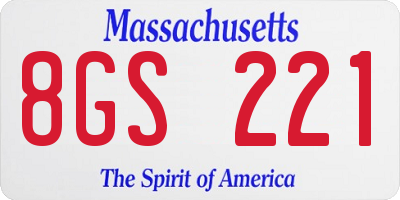 MA license plate 8GS221