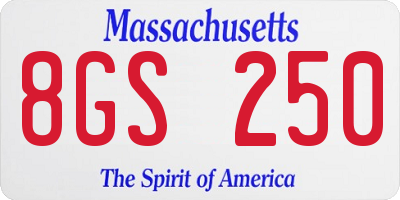 MA license plate 8GS250