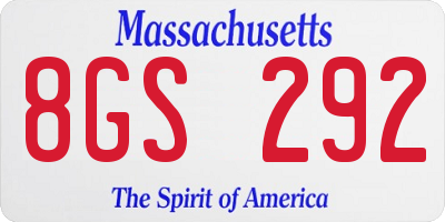 MA license plate 8GS292