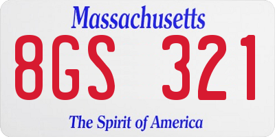 MA license plate 8GS321