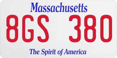 MA license plate 8GS380