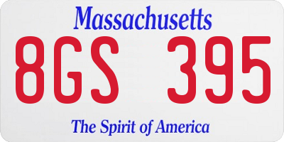 MA license plate 8GS395