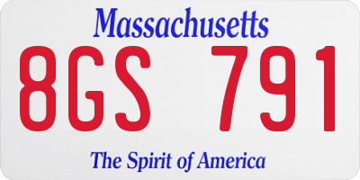 MA license plate 8GS791
