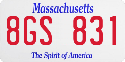 MA license plate 8GS831