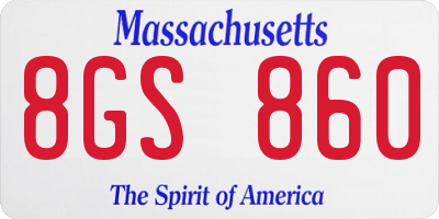 MA license plate 8GS860