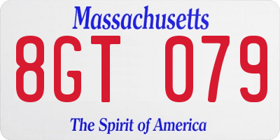 MA license plate 8GT079