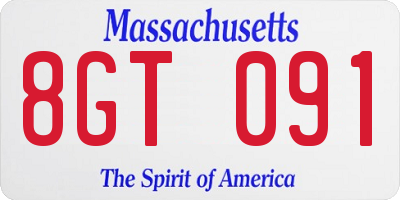 MA license plate 8GT091